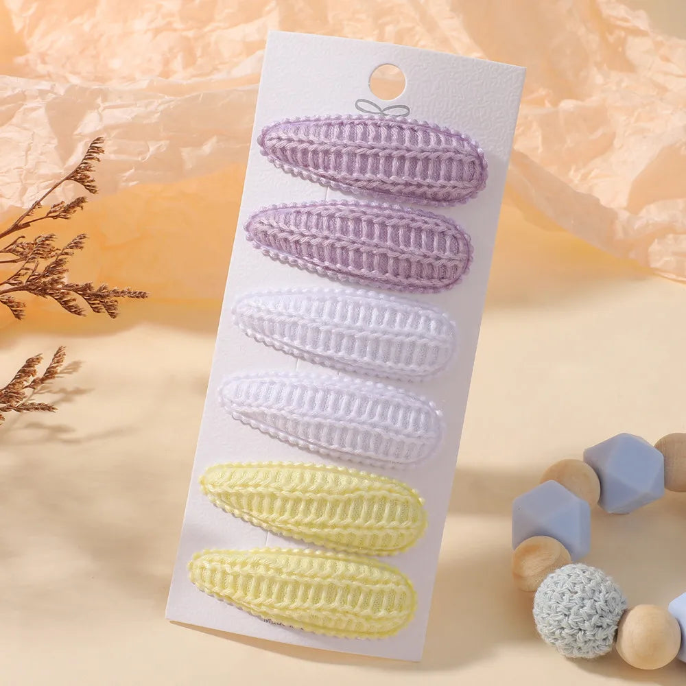 6Pcs/Set Cotton Fabric Plaid BB Hairpins Alloy Hair Clips for Kids Girls Toddler Hairgrips Headwear Baby Hair Accessories