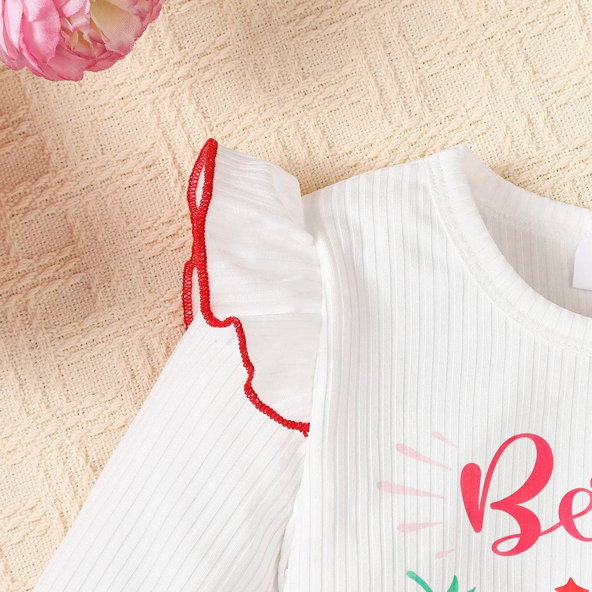 Baby Girl Set Strawberry Printed Long Sleeve+Bellbottom Pants Fashion Set for 0-3 Year Female Baby Spring Autumn Leisure Set