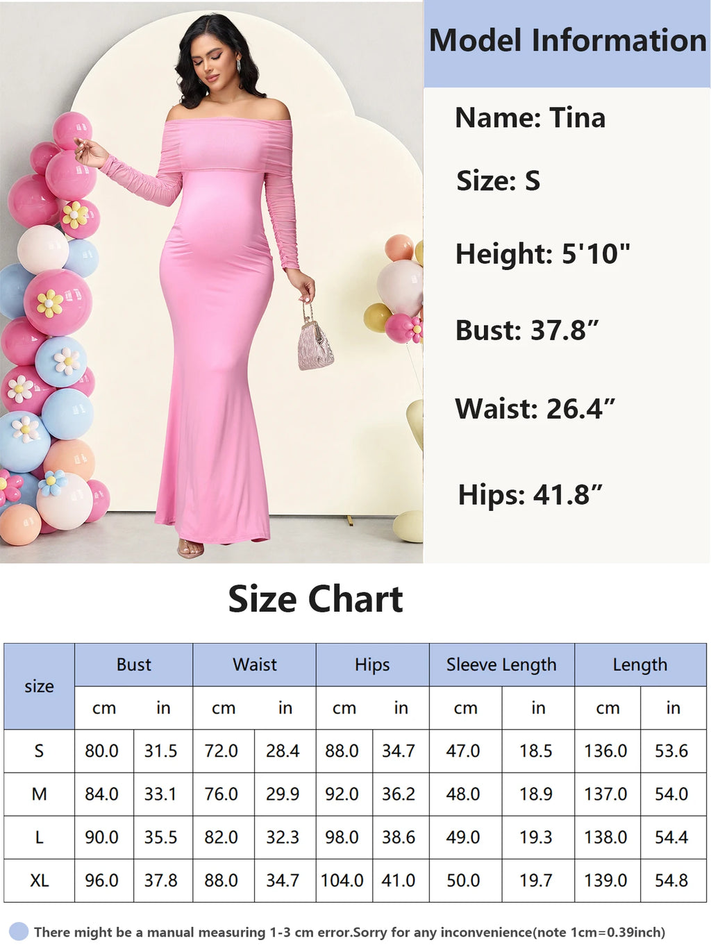 Maternity Mesh Off Shoulder Long Sleeve Baby Shower Dress Bodycon Mermaid Hem Party Evening Gown for Photoshoot