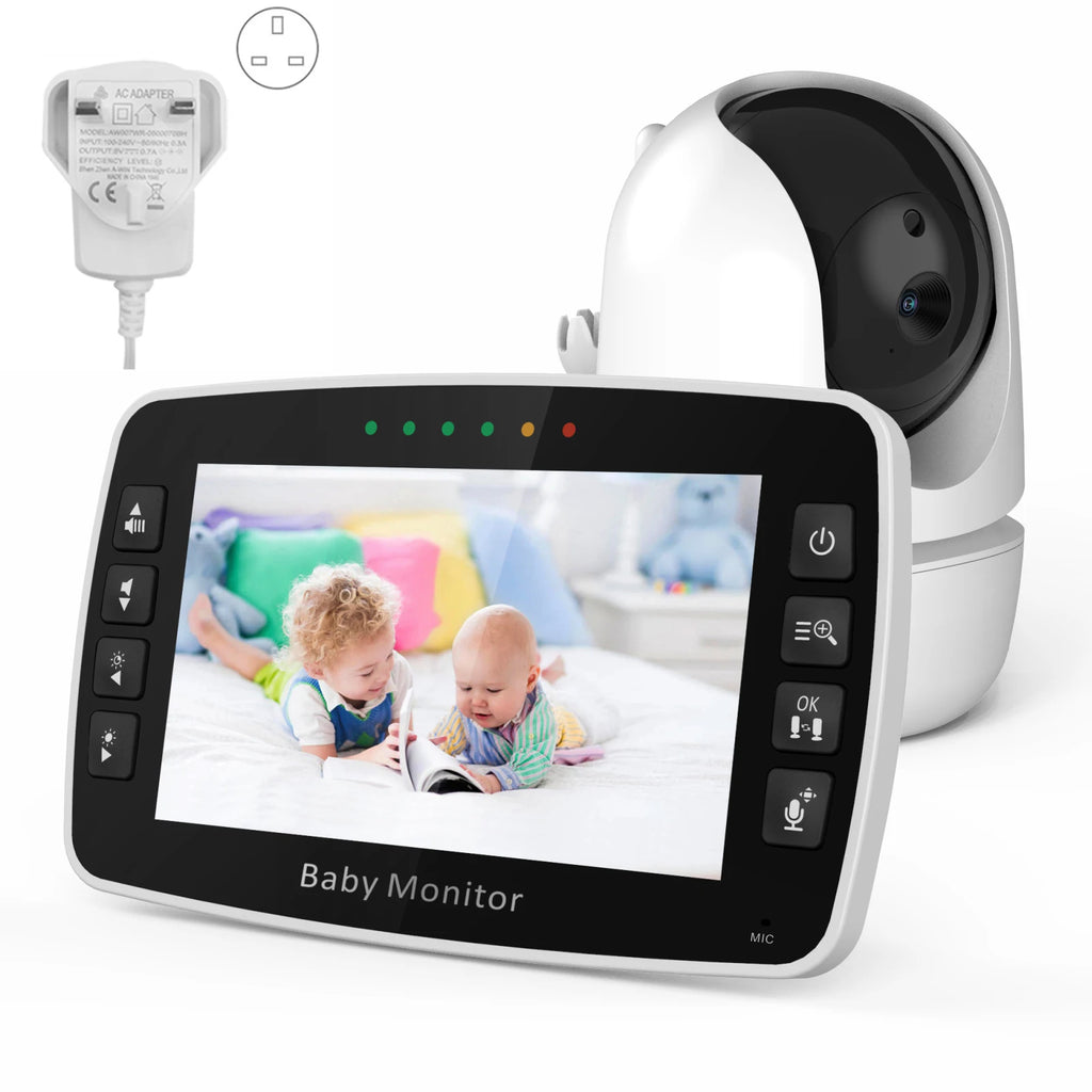 2023 NEWS 4.3Inch IPS Screen Wireless PTZ Intercom Baby Monitor Temperature Display Nanny Cam Long Distance Baby Sitter Camera
