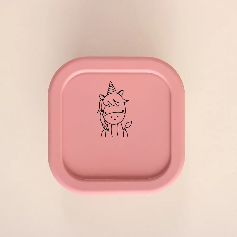 Custom Name or Pattern 1pc Food Grade Silicone Baby Food Storage Container, 510ml Leak-Proof Snack Box, School Lunch Box