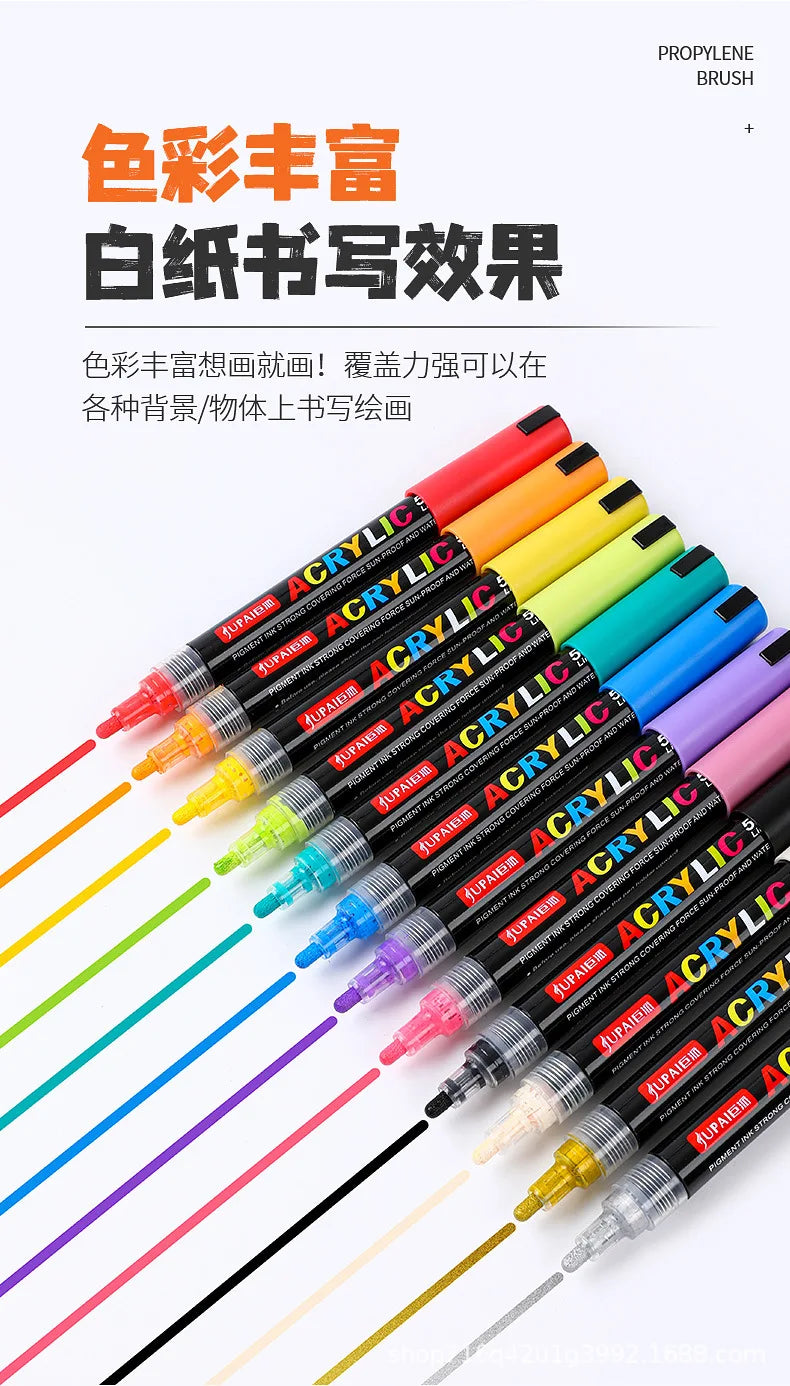 12/60 Colors Acrylic Marker Rock Painting Kit for Kids Children Stone Paint Pens Set Ceramic Glass Wood DIY Crafts Art Supplies