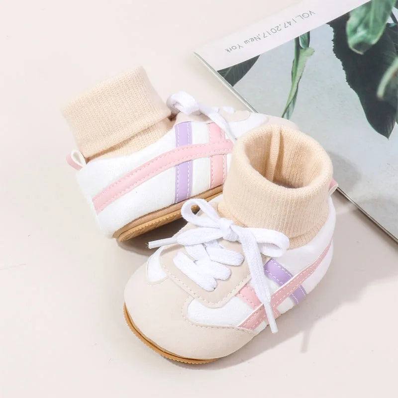 Baby Sock Shos Autumn and Winter Baby Girls Boys Ankle-covered Style 0-1 Year Old Anti Slip Fashion Design Newborn Infant Shoes