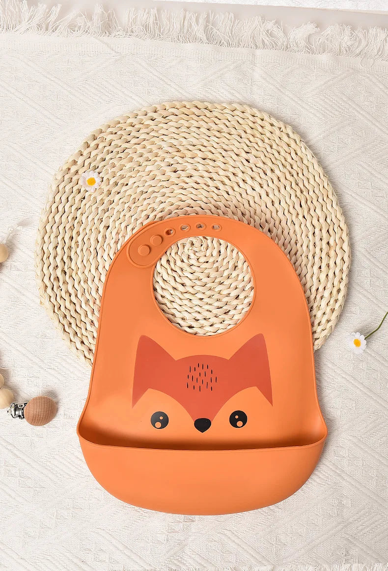 Hot Soft Silicone Baby Feeding Bibs Waterproof Antibacterial Toddler Kids Large Pocket Bibs baby accessories