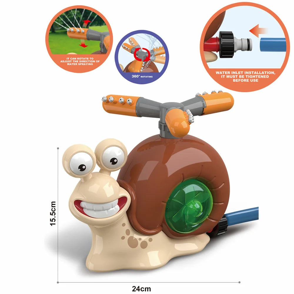 Snail Water Sprinkler Water Spray Toy Outdoor Backyard Garden Water Toys Summer Yard Cartoon Splash Sprinkler Toy for Kids
