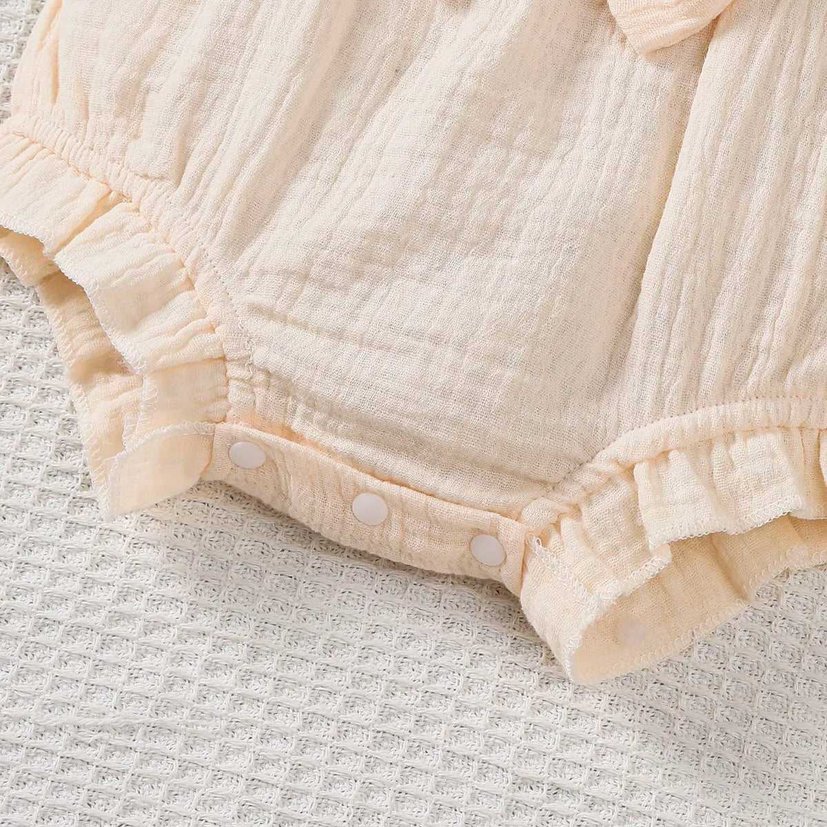 0-18 Months Baby Girl Romper Solid Color Sleeveless Round Neck Lace Edge Bow Romper+Headband Baby Girl Summer New Casual Bodysui