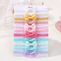 11Pcs/lot solid color bowknot headband exquisite mini nylon head band set baby high elasticity without damaging hair
