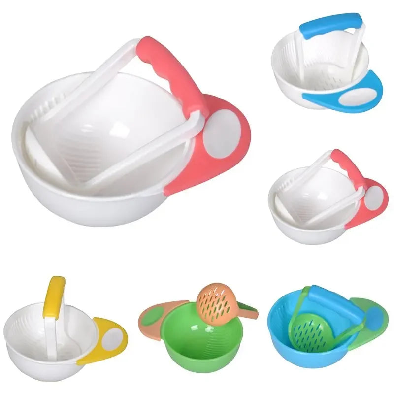 Baby Learn Baby Food Mills Kids Dishes Grinding Bowl Handmade Grinding Food Fruit Supplement Children Baby Feeding Bowl