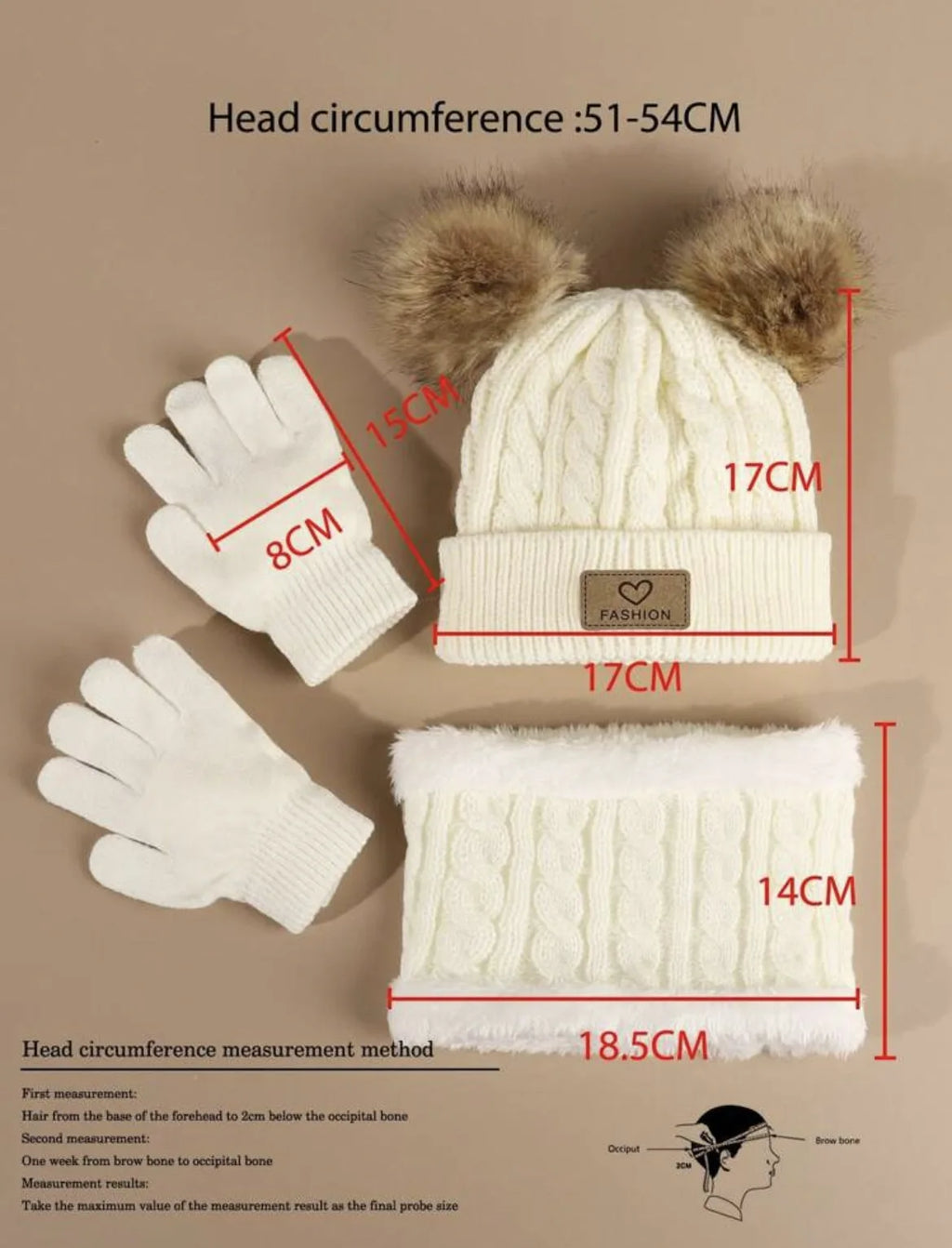 European And American Style Children'S Hat Scarf Gloves Three-Piece Set Autumn Winter Single Ball Baby Infant Casual Versatile