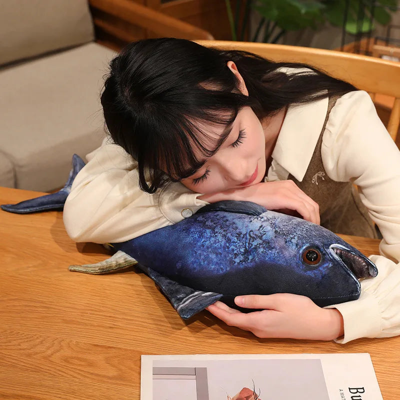 Hot Wholesale Stuffed Fish Throw Pillow 55/75/95cm 3d Simulation Tuna Plush Toys Creative Sofa Pillow Cushion Gift Kids Toy