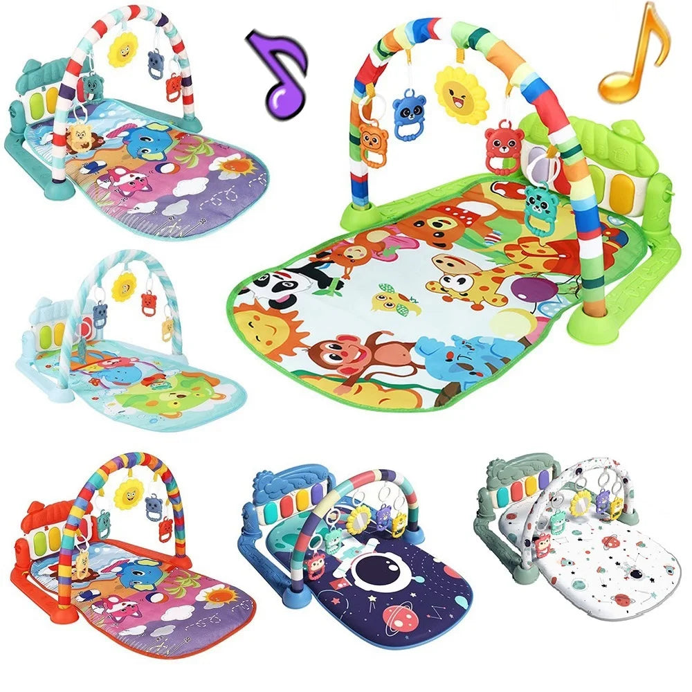 0-36M Baby Foot Piano Fitness Stand Music Play Gym Activity Toys Newborn Crawling Blanket Pedal Game Pad Early Education Gifts