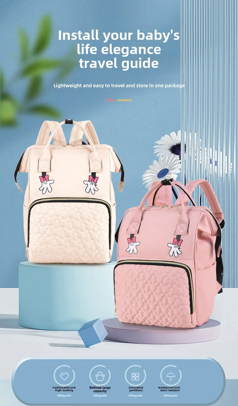 Personalized Name Mommy Bag Multi-functional Double Shoulder Storage Diaper Backpack for Outdoor Traveling Mom Gift