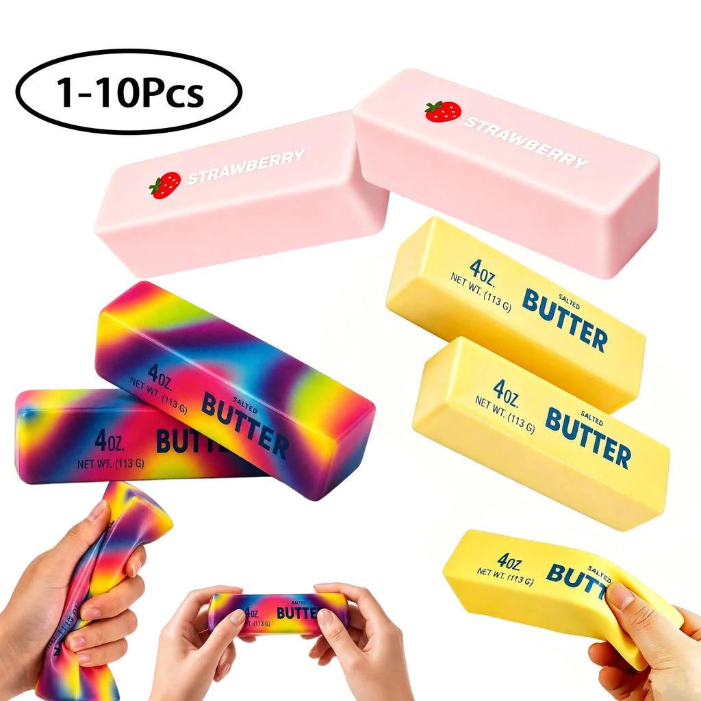 1-10Pcs Butter Stick Squishy Toy Slow Rising Squeeze Toy Butter Bar Brick Squishy Fidget Toy Anti Stress Release Hand Relax Gift
