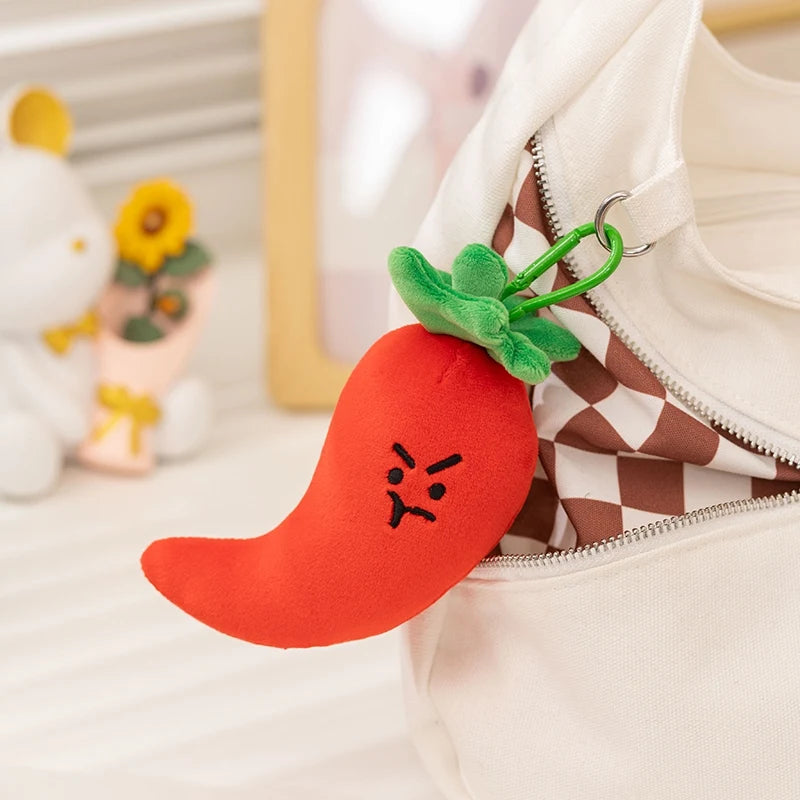Kawaii Vegetable Plush Toys Cute Vegetables Pendant Onion Chili Mushroom Carrot Plush Pendant Keychain Toy