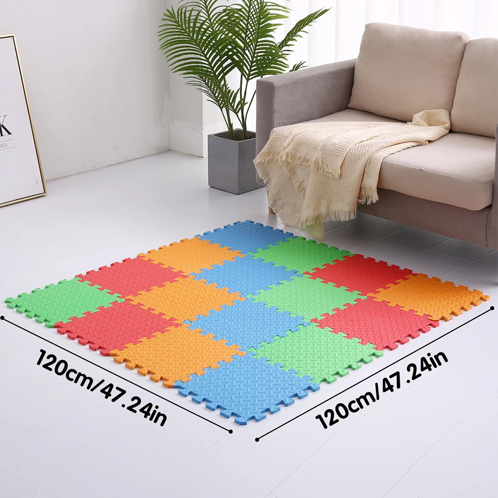 Tamiplay 0.4 Inch Thick Puzzle Mat 30x30 Cm EVA Foam Baby Play Mat 16 Pieces Red Yellow Blue Green