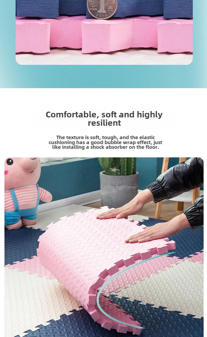 Baby Interlocking Play Pad EVA Foam Patchwork Mat Soft Thick Children's Sports Rug Suitable for The Sports Area Toddler Room
