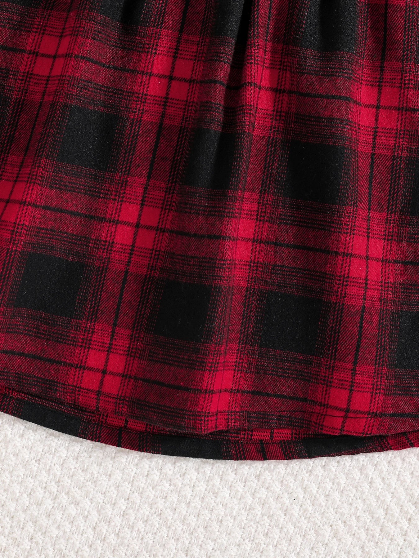 Girls Fashion Casual 2-Piece Set Black Lapel Long-Sleeved Letter Print Shirt Plaid Skirt Spring Autumn New