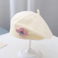 0-4Y Baby Girls' Cute Floral Beret Hat, 100% Cotton Knit Fabric, Lightweight Knit Cap for Infants Stretchable Thanksgiving
