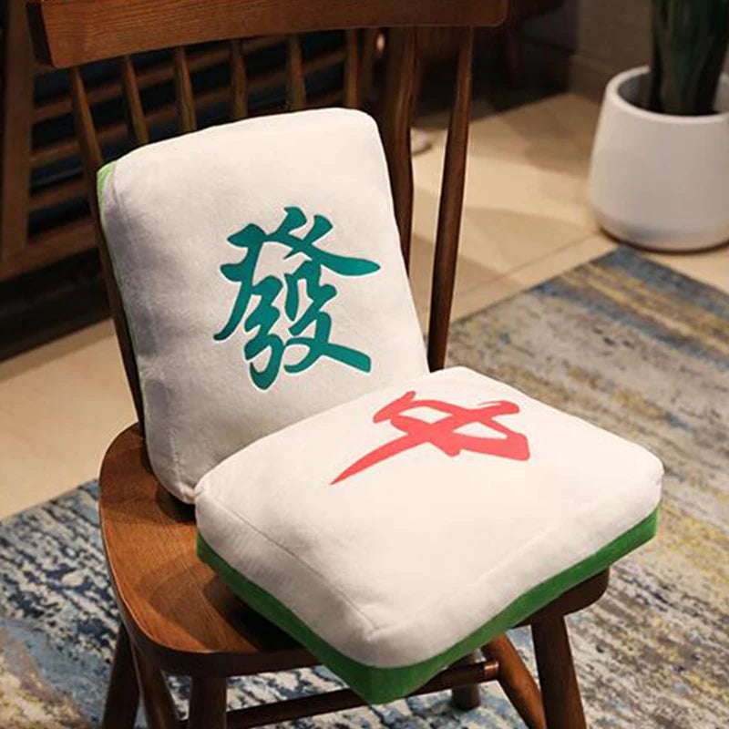 Hot 1pc Creative Mahjong Pillow Cushion Chinese Plush Toy Car Chair Backrest Mahjong Dice Funny Nap Pillow Sofa Home Decor Gift