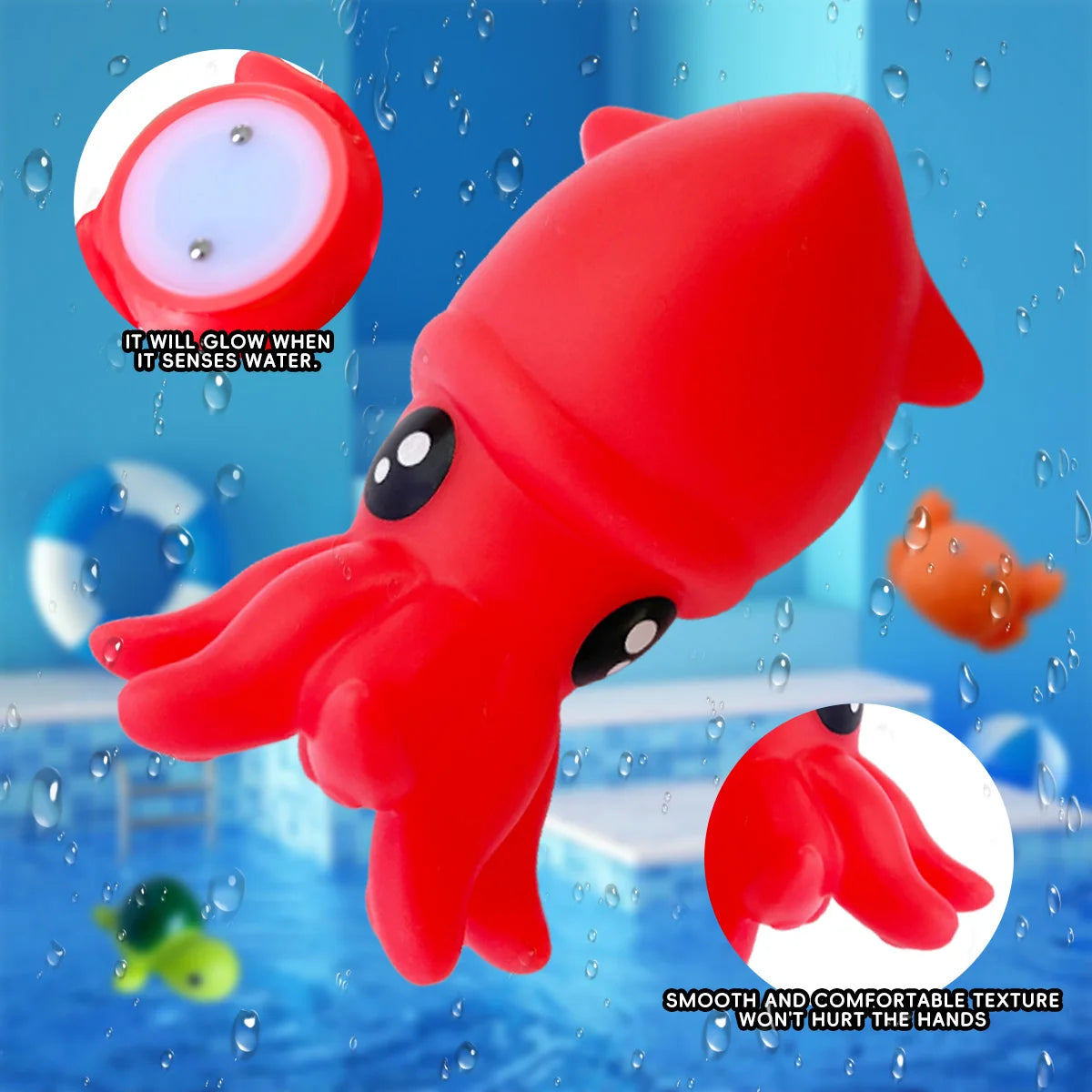 Baby Bath Toys Bathtub LED Light Up Toys Colorful Changing Waterproof Underwater Lights Bath Toys for Boys Girls Birthday Gift