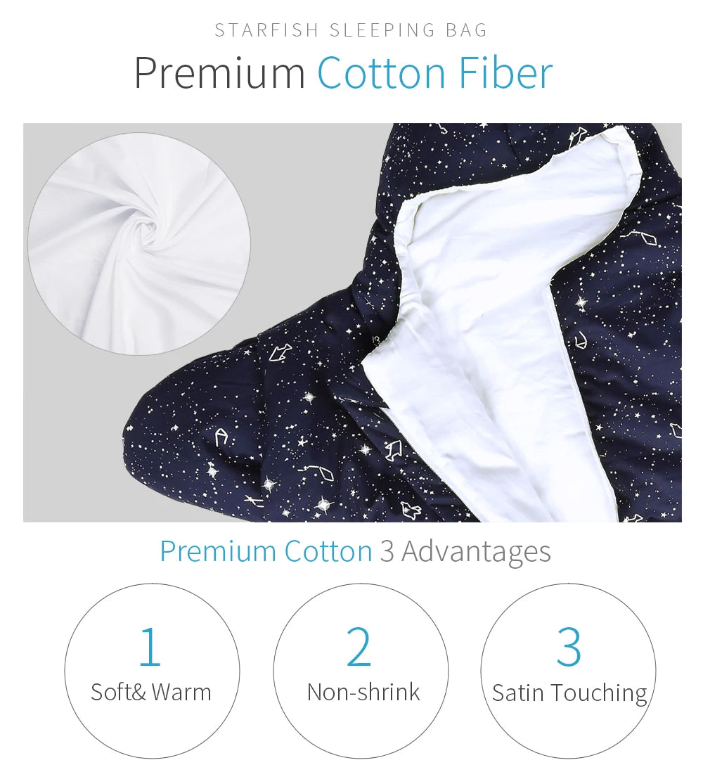 INSULAR Baby Starfish Sleeping Bags Infant Warm Sleep Sacks Kids Cotton Swaddle Blanket Separated Sleeves Legs Winter 0-8 Months