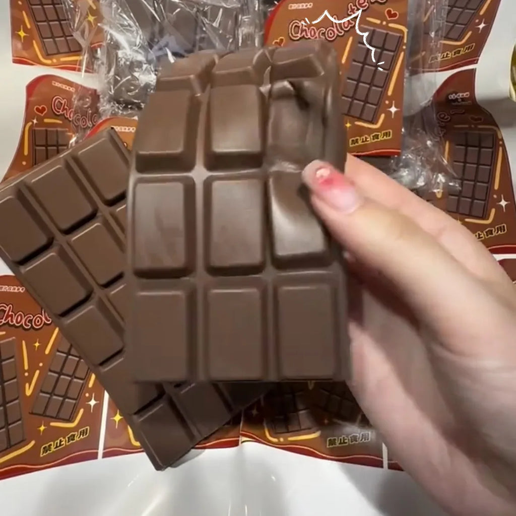 Chocolate Bar Squishy Stress Relief Toy Slow Rising Soft Squeeze Sticky Toy For Adult Anxiety Relief Relaxing Entertainment