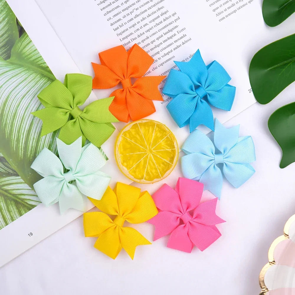 BABY BOWS 20/40/60PCS 2.3'' Grosgrain Ribbon Bows Hair Clips Set for Girl Random Color Bow Hairgripes Headwear Hair Accessories