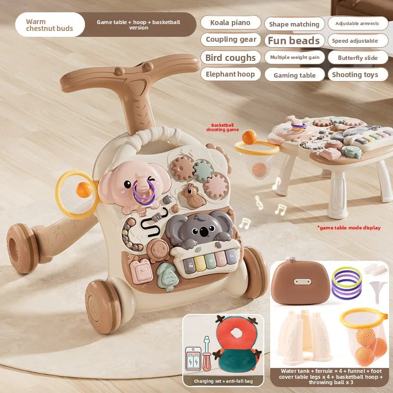 Multifunctional Baby Walker Toy Anti-Rollover With Adjustable Height And Learning Push Activity Center Model AWT01