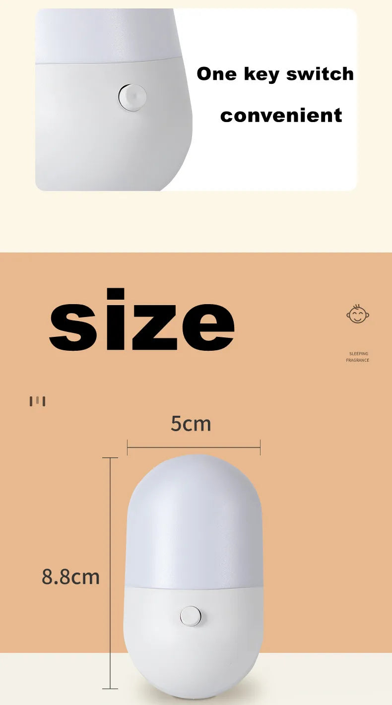 Bedside Lamp Night Light EU US Plug LED Night Light AC220V Bedroom Lamp Gift for Children Cute Night Lamp for Corridor WC