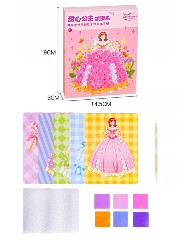 Children's Fabric Art Craze Poke Drawing Craft Toys Creative Puzzle Puncture Painting Poking Sticker Kids Birthday Gift For Girl
