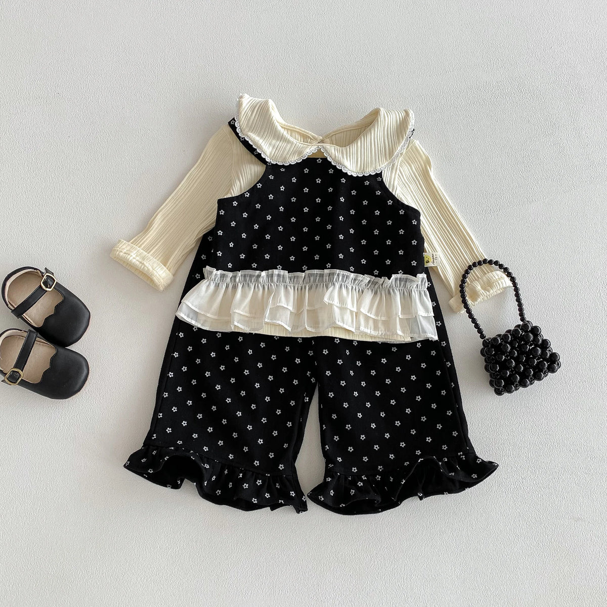 2026 New Model Korean-Style Baby Girl Spring-Autumn Set - Chic Lace Blouse and Long Pants Two-Piece Set