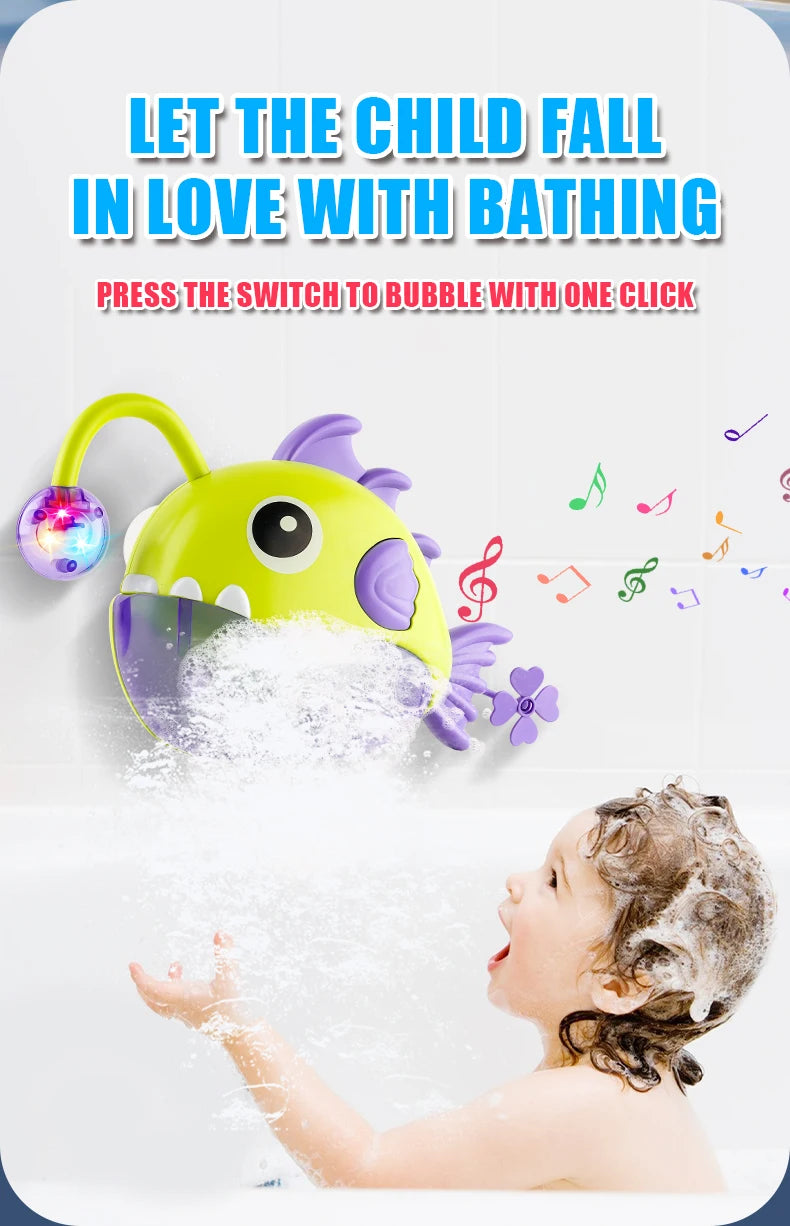 Baby Bath Soothing Toy, Bathroom Bubble Machine, Children's Fish Tank Water Play, Electric Early Education Bubble Blower