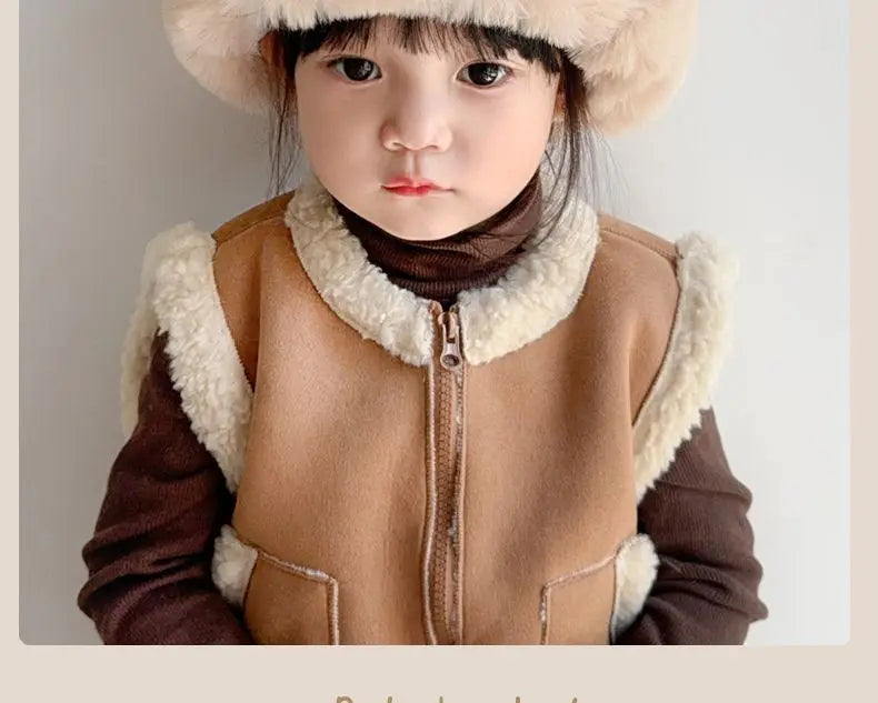 Baby Hat Autumn Winter Windproof Warm Hat Children's Ear Protection Pullover Hat Boys Girls Thickened Plush Lei Feng Hat