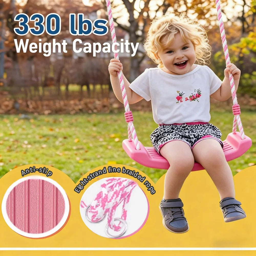 Large Curved Board Swing Seat for Kids - Indoor/Outdoor Garden Swing