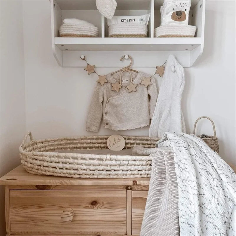 Ins Nordic Wooden Stars Garlands Wall Hanging Ornaments Home Room Pull Flag Children's Room Decoration Party Bunting Banner