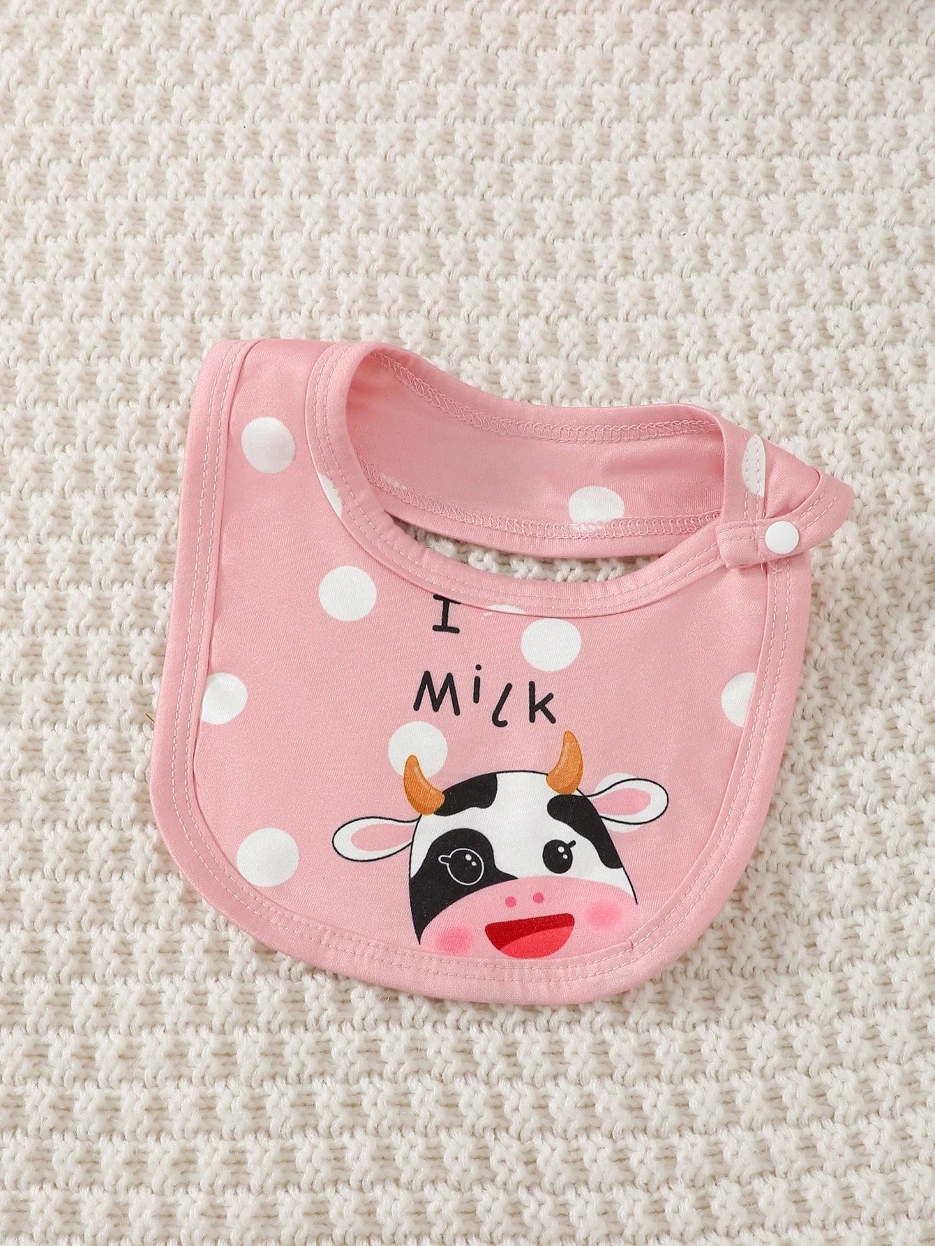 New baby Girl Long sleeved Bodysuit Cute Little Cow Circular dots Jumpsuit+Hat+Drool towel 3pc/set 0-18Months Baby Crawling suit