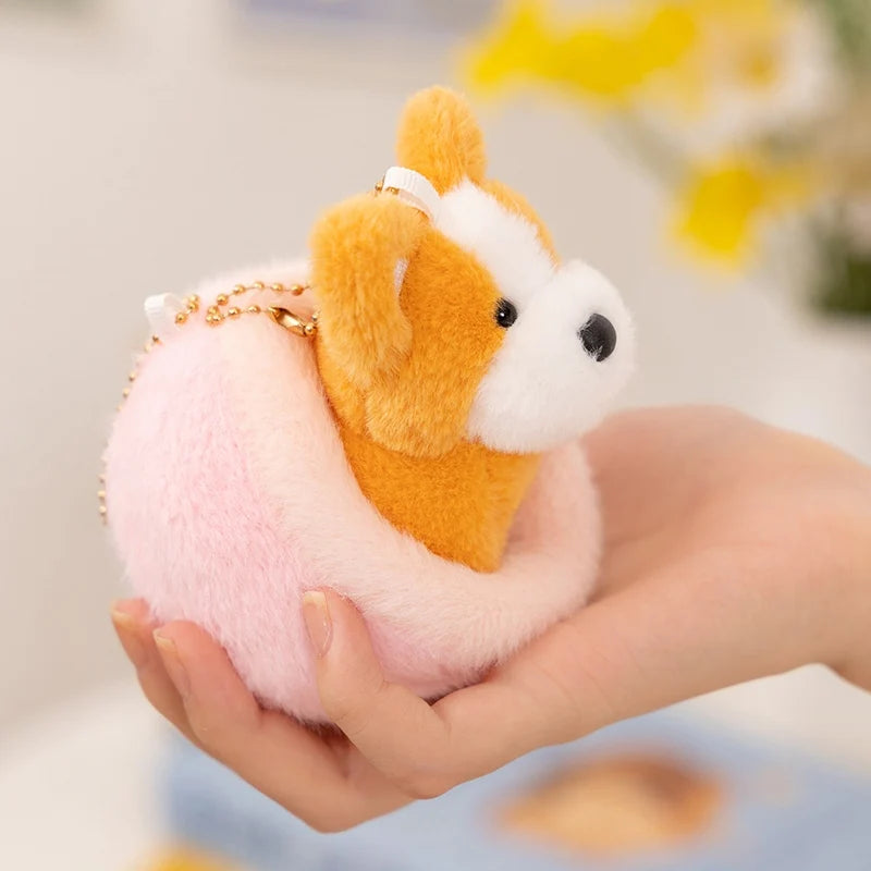 Cute Dog Pendant 10CM Love Dog Nest Series Plush Pendant Schnauzer,Corgi Dog,Teddy Dog Keychain Stuffed Animal Puppy Kid Gift