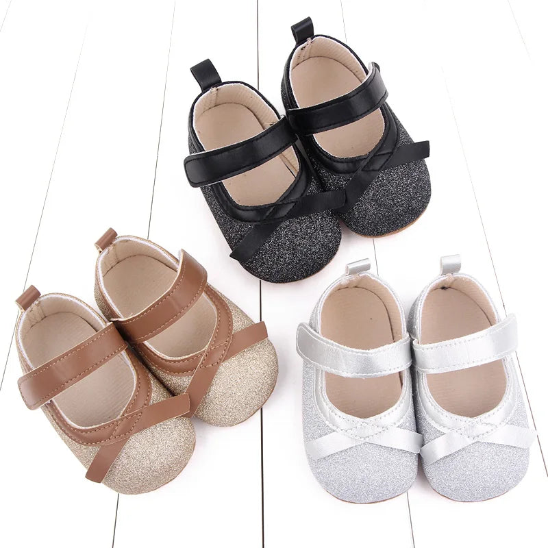 Hot Selling Spring And Autumn Baby Girls First Walking Toddler Shoes For 0-18M Baby Princess Shoes Fashion Design Soft Sole