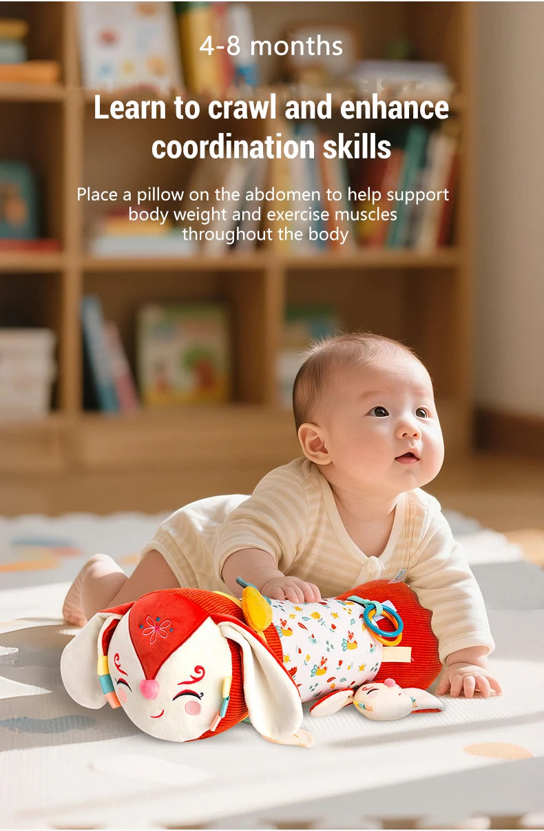 Double-Sided Tummy Time Pillow Baby Sensory Toys Soft Cushion for 0-18 Months Newborn Infant Crawling Training Montessori Gifts