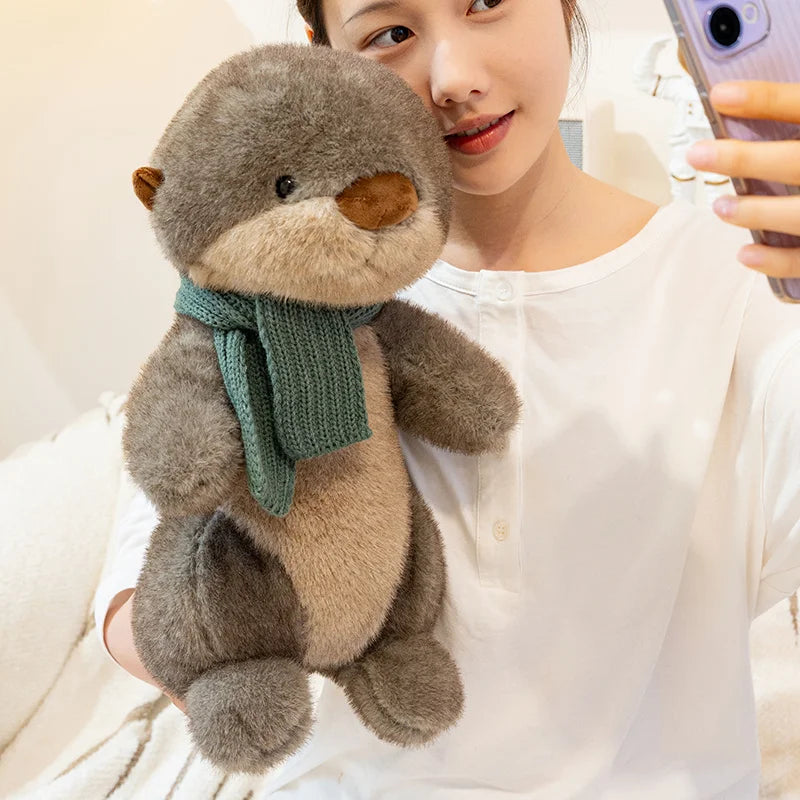 26cm Otter Animal Soft Doll Throw Pillow Funny Simulation Toy for Office And Home Decor Ideal Baby Birthday Or Christmas Gift
