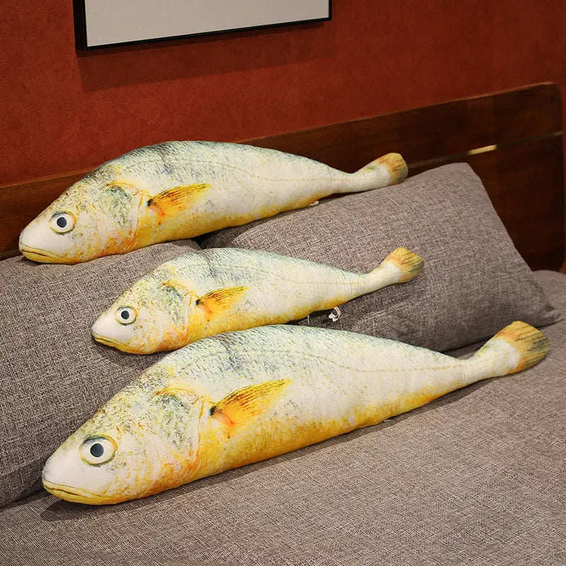 Artificial yellow croaker Plush Pillow Imitation Funny Fish Stuffed Pillow Emulational Home Sofa Plush Decoration Cushion
