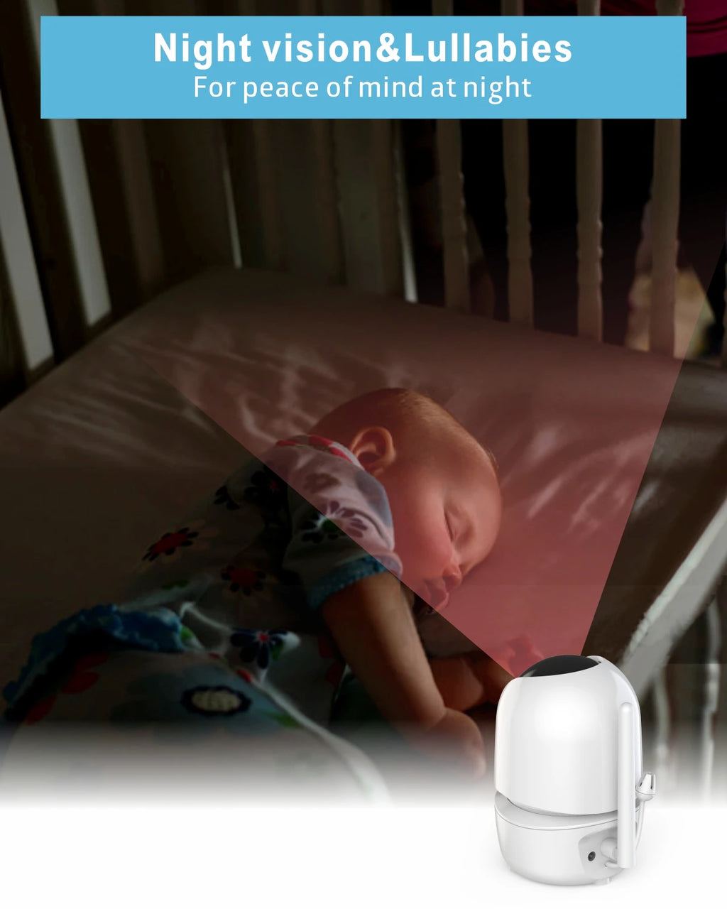 New Baby Monitor Two camera 4.3Inch Wireless With PTZ Camera High Security Camera Night Vision Temperature Monitoring Baby