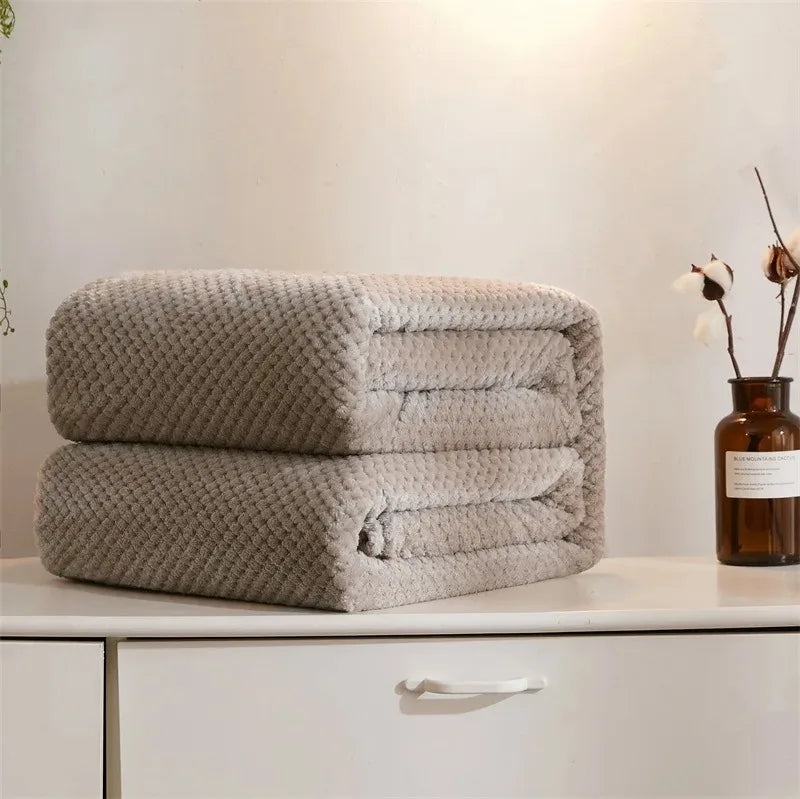 No Ribbon Baby Blanket Soft Fleece Infant Quilt Bedding Swaddle Wrap Blanket Warm Newborn Stroller Sleep Cover Nursery