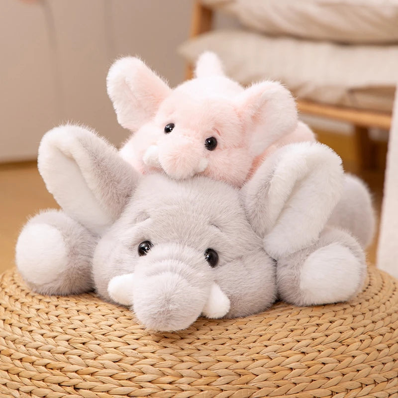 Fluffy Cute Nordic Style Plush Elephant Toy Lovely Lying Elephant Appease Toy Stuffed Soft For Girls Xmas Gift
