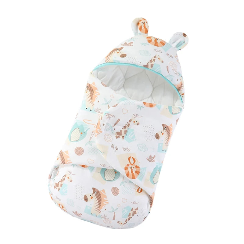 Newborn Baby Sleeping Bags Cartoon Baby Wrap Blankets Autumn and Winter Newborn SleepSack Envelope Thick Cocoon for Baby 0-6M