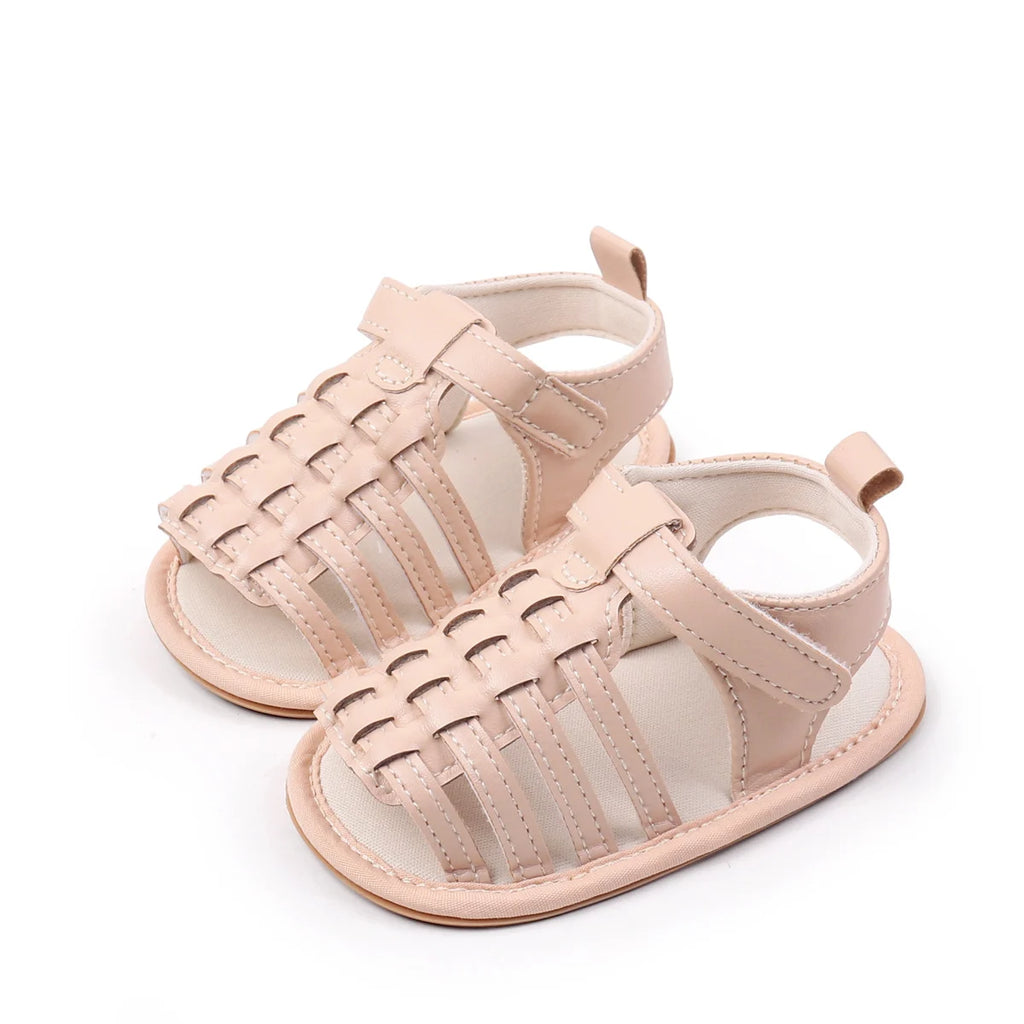 New Baby Sandals For 0-2 Years Old Boys And Girls Leather Surface And Rubber Sole Anti-slip Shoes Baby Indoor Walking Shoes