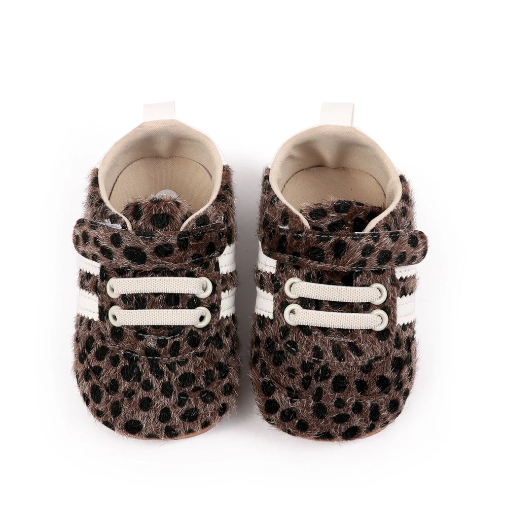 Hot Selling Baby Unisex First Walking Toddler Shoes For 0-18 Months Leopard Print Design Fashion And Comfortable High Quality
