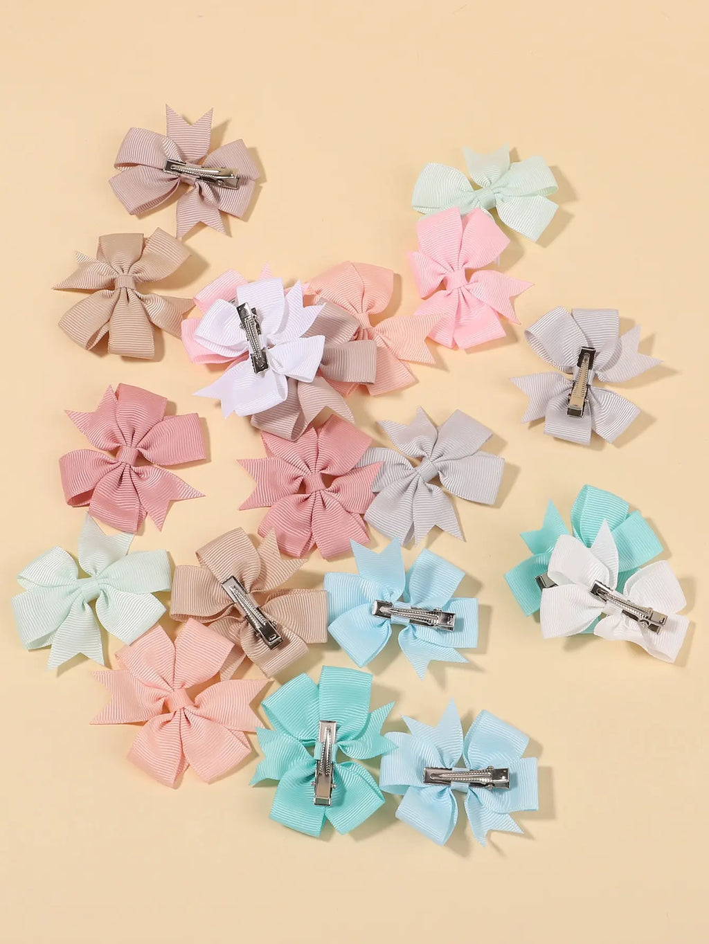 20Pcs Sunflower Ribbon Hair Clips 2.36 Inch Bangs Hair Clip Cheer up Bowknot Kids Girls Headdress Vibrant Color Mixed Bulk