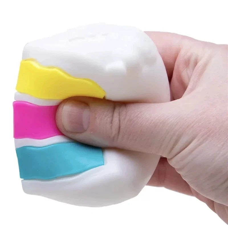 Schylling Needoh Peace O' Cake Squishy Non-toxic TPR Stretch Fidget Toy Stress Relief Relax Holiday Present Sensory Squeeze Toy