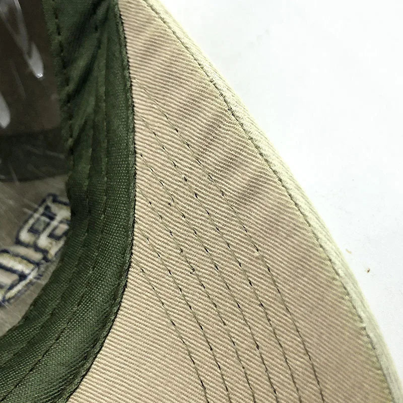 Summer New Pure Cotton Distressed Washed Baseball Cap66Highway Embroidered Duckbill Cap European and American Style Sunshade Hat